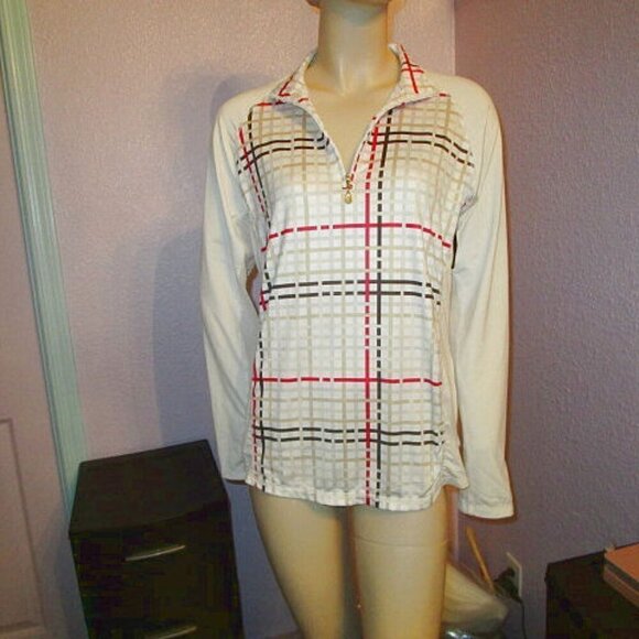 SanSoleil SOLTEK ICE 1/4 Zip Size M SUN SHIRT Pullover UPF 50 Tennis GOLF Top - Picture 1 of 11